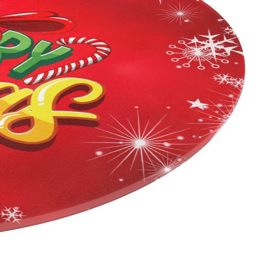 Vrolijk Kerstfeest Gelukkig Kerstmis Rood Groen Va Snijplank (Hoek)