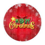 Vrolijk Kerstfeest Gelukkig Kerstmis Rood Groen Va Snijplank (Voorkant)