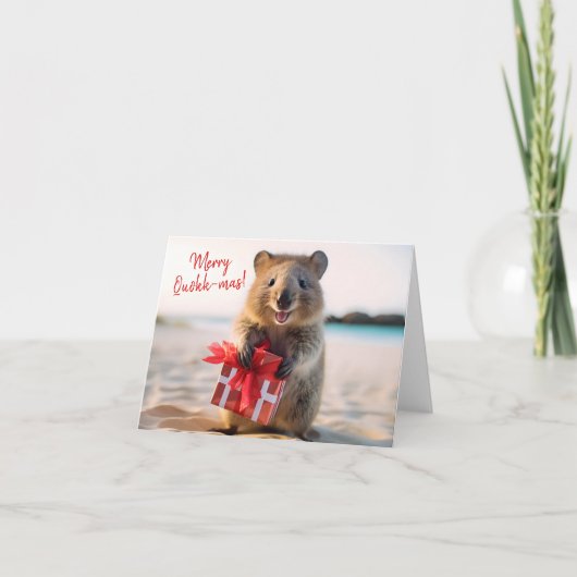Vrolijk Kerstfeest Gelukkig Lachend Quokka Selfie  Kaart (Voorkant)