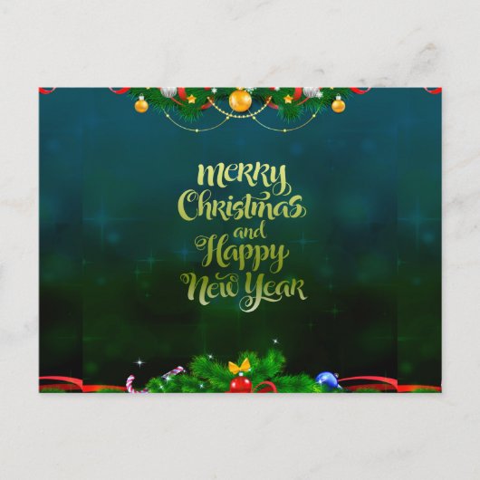 Vrolijk kerstfeest gelukkig nieuw jaar Briefkaart  (Voorkant)