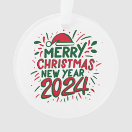 Vrolijk Kerstfeest Gelukkig Nieuwjaar 2024 Ornament