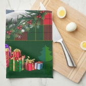 Vrolijk Kerstfeest & Gelukkig Nieuwjaar 2025 Sneeu Theedoek (Quarter Fold)