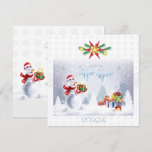 Vrolijk Kerstfeest & Gelukkig Nieuwjaar! 20XX XMAS Notitiekaartje (Voorkant / Achterkant)