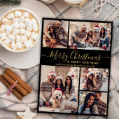 Vrolijk Kerstfeest Gelukkig Nieuwjaar 5 Fotocollag Feestdagenkaart