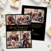 Vrolijk Kerstfeest Gelukkig Nieuwjaar 5 Fotocollag Feestdagenkaart