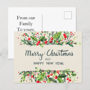 Vrolijk kerstfeest gelukkig nieuwjaar briefkaarten