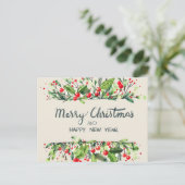 Vrolijk kerstfeest gelukkig nieuwjaar briefkaarten (Staand voorkant)