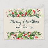 Vrolijk kerstfeest gelukkig nieuwjaar briefkaarten (Voorkant)