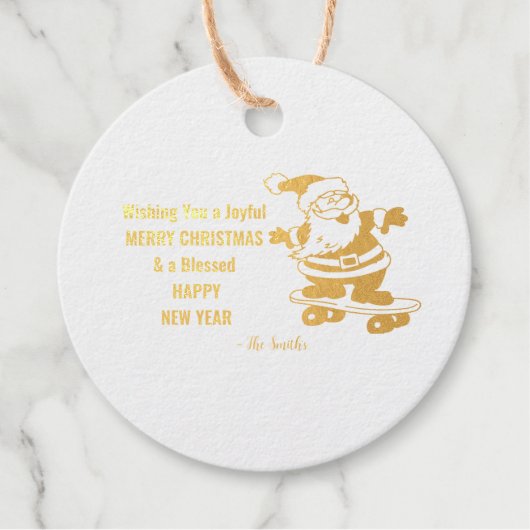 Vrolijk Kerstfeest Gelukkig Nieuwjaar Cadeau Bedankjes Labels (Voorkant)