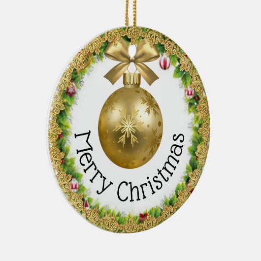 Vrolijk Kerstfeest Gelukkig Nieuwjaar Cadeau Keramisch Ornament (Rechts)