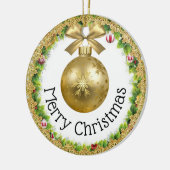 Vrolijk Kerstfeest Gelukkig Nieuwjaar Cadeau Keramisch Ornament (Links)