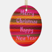 Vrolijk Kerstfeest Gelukkig Nieuwjaar Collectie Keramisch Ornament (Rechts)