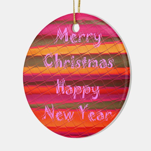 Vrolijk Kerstfeest Gelukkig Nieuwjaar Collectie Keramisch Ornament (Links)