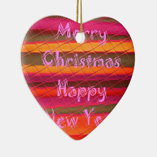 Vrolijk Kerstfeest Gelukkig Nieuwjaar Collectie Keramisch Ornament (Rechts)