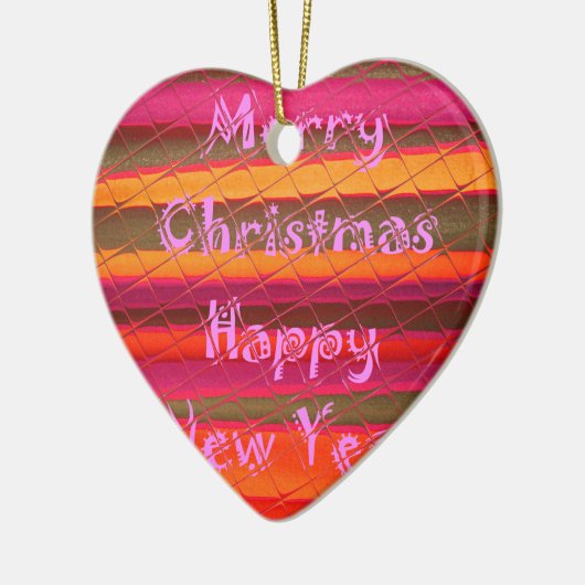 Vrolijk Kerstfeest Gelukkig Nieuwjaar Collectie Keramisch Ornament (Links)