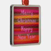 Vrolijk Kerstfeest Gelukkig Nieuwjaar Collectie Metalen Ornament (Rechts)