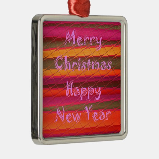 Vrolijk Kerstfeest Gelukkig Nieuwjaar Collectie Metalen Ornament (Rechts)