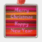 Vrolijk Kerstfeest Gelukkig Nieuwjaar Collectie Metalen Ornament (Voorkant)