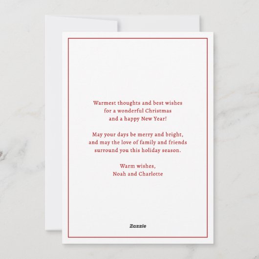 Vrolijk Kerstfeest Gelukkig Nieuwjaar Coquette Bow Feestdagenkaart (Achterkant)