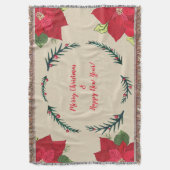 Vrolijk kerstfeest, gelukkig nieuwjaar deken (Voorkant Verticaal)