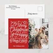 Vrolijk Kerstfeest & Gelukkig Nieuwjaar| Eén foto| Briefkaart (Voorkant / Achterkant)