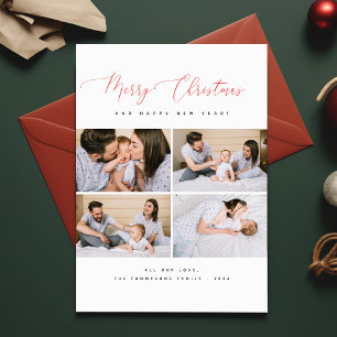 Vrolijk Kerstfeest & Gelukkig Nieuwjaar Familie 4  Feestdagenkaart