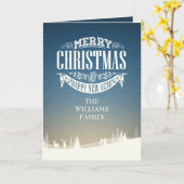 Vrolijk Kerstfeest Gelukkig Nieuwjaar Familienaam Kaart (Gele Bloem)