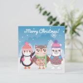 Vrolijk Kerstfeest/Gelukkig Nieuwjaar Feestdagenkaart (Staand voorkant)