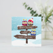 Vrolijk Kerstfeest/Gelukkig Nieuwjaar Feestdagenkaart (Staand voorkant)