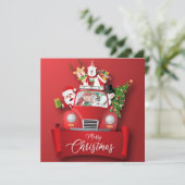 Vrolijk Kerstfeest/Gelukkig Nieuwjaar Feestdagenkaart (Staand voorkant)