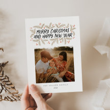 Vrolijk kerstfeest Gelukkig Nieuwjaar Floral Holid