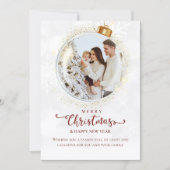 Vrolijk kerstfeest & gelukkig nieuwjaar foto feestdagenkaart (Voorkant)