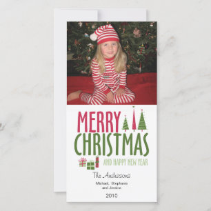 Vrolijk Kerstfeest & Gelukkig Nieuwjaar Fotokaart Feestdagenkaart