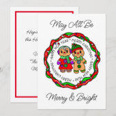 Vrolijk kerstfeest | Gelukkig nieuwjaar | Gingerbr Feestdagenkaart (Voorkant / Achterkant)