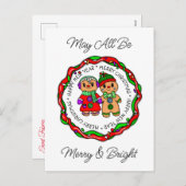 Vrolijk kerstfeest | Gelukkig nieuwjaar | Gingerbr Feestdagenkaart (Voorkant / Achterkant)