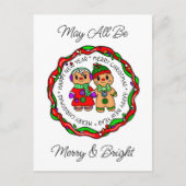 Vrolijk kerstfeest | Gelukkig nieuwjaar | Gingerbr Feestdagenkaart (Voorkant)