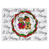 Vrolijk kerstfeest | Gelukkig nieuwjaar | Gingerbr Groot Cadeauzakje (Voorkant)