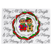 Vrolijk kerstfeest | Gelukkig nieuwjaar | Gingerbr Groot Cadeauzakje (Achterkant)