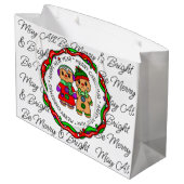 Vrolijk kerstfeest | Gelukkig nieuwjaar | Gingerbr Groot Cadeauzakje (Achterkant Gekanteld)