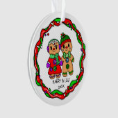 Vrolijk kerstfeest | Gelukkig nieuwjaar | Gingerbr Ornament (voorkant)