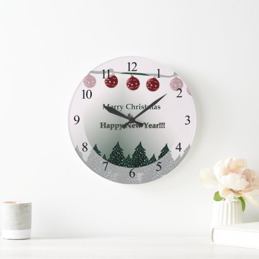 Vrolijk kerstfeest, gelukkig nieuwjaar grote klok (Huis)