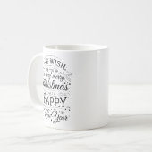 Vrolijk Kerstfeest & Gelukkig Nieuwjaar Handbelett Koffiemok (Voorkant links)