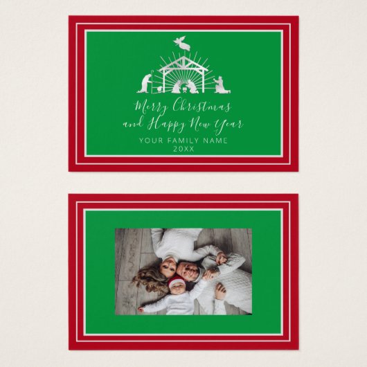 Vrolijk Kerstfeest Gelukkig Nieuwjaar Heilige Fami Visitekaartje (Voorkant /achterkant)