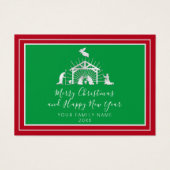 Vrolijk Kerstfeest Gelukkig Nieuwjaar Heilige Fami Visitekaartje (Voorkant)