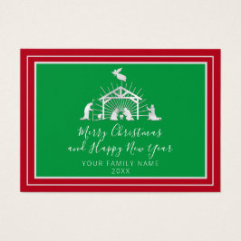 Vrolijk Kerstfeest Gelukkig Nieuwjaar Heilige Fami Visitekaartje