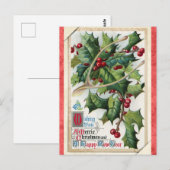  Vrolijk Kerstfeest Gelukkig Nieuwjaar Holly Briefkaart (Voorkant / Achterkant)