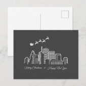 Vrolijk Kerstfeest Gelukkig Nieuwjaar Houston Texa Briefkaart (Voorkant / Achterkant)