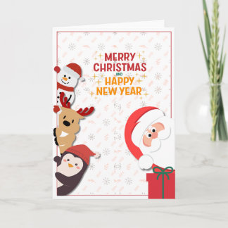Vrolijk Kerstfeest & Gelukkig Nieuwjaar Kaart met