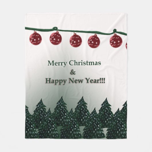 Vrolijk Kerstfeest, Gelukkig Nieuwjaar Kerstmis Fleece Deken (Voorkant)