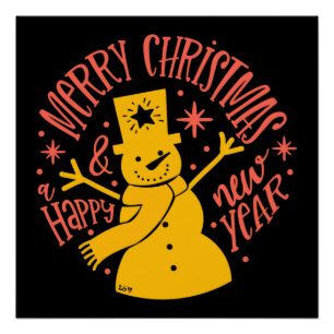 VROLIJK KERSTFEEST & GELUKKIG NIEUWJAAR Kerstmis Perfect Poster